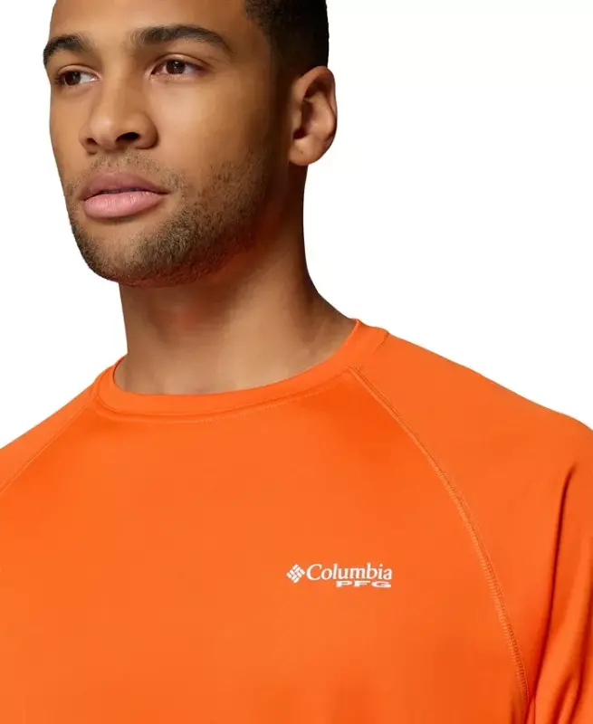 Men's Terminal Tackle Long-Sleeve T-Shirt - Spark Orange, White Logo - 4