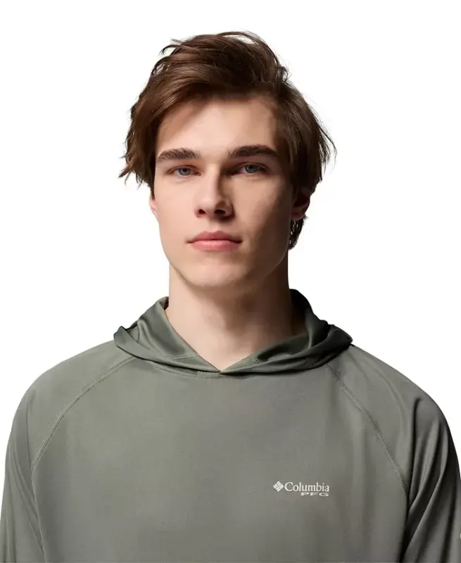 Men's Terminal Tackle UPF 50 Hoodie - Cypress, Dark stone logo - 8
