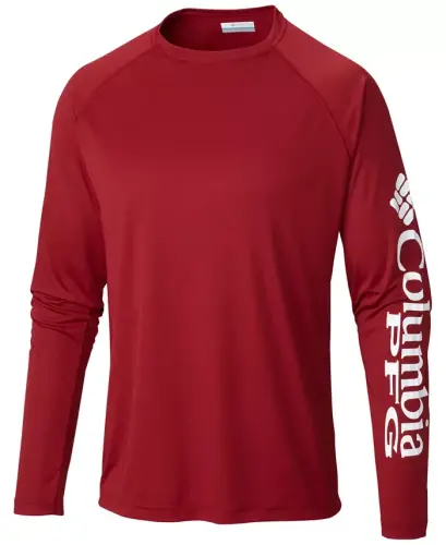 Men's Terminal Tackle Long-Sleeve T-Shirt - Beet/White logo 
