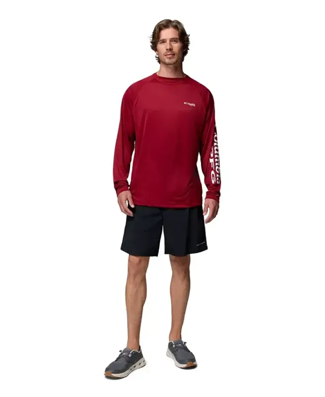 Men's Terminal Tackle Long-Sleeve T-Shirt - Beet/White logo - 4