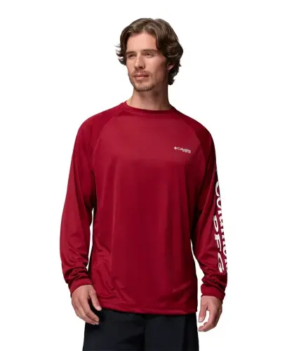Men's Terminal Tackle Long-Sleeve T-Shirt - Beet/White logo - 5