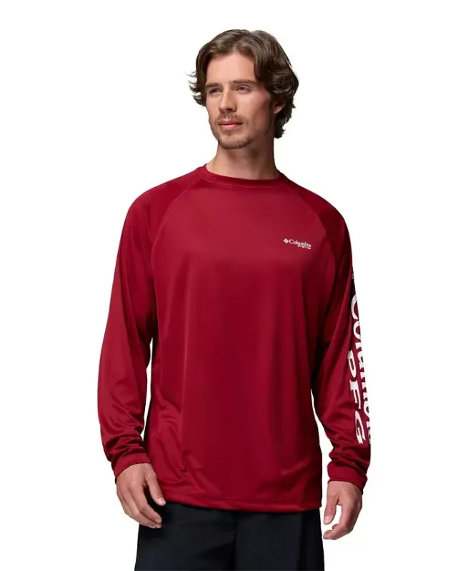 Men's Terminal Tackle Long-Sleeve T-Shirt - Beet/White logo - 5