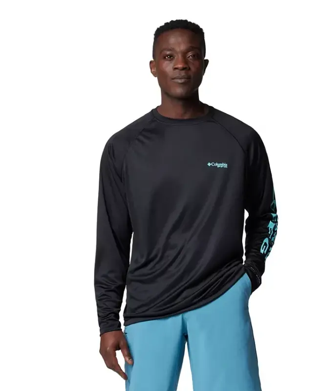 Men's Terminal Tackle UPF 50 Quick Dry Shirt - Black/Gulf Stream Logo - COLUMBIA