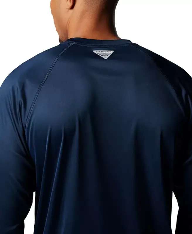 Men's Terminal Tackle Long-Sleeve T-Shirt - Collegiate Navy/Sunset Red Logo - 5