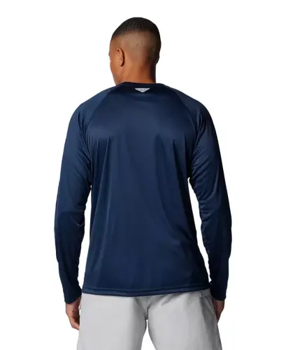 Men's Terminal Tackle Long-Sleeve T-Shirt - Collegiate Navy/Sunset Red Logo - 6