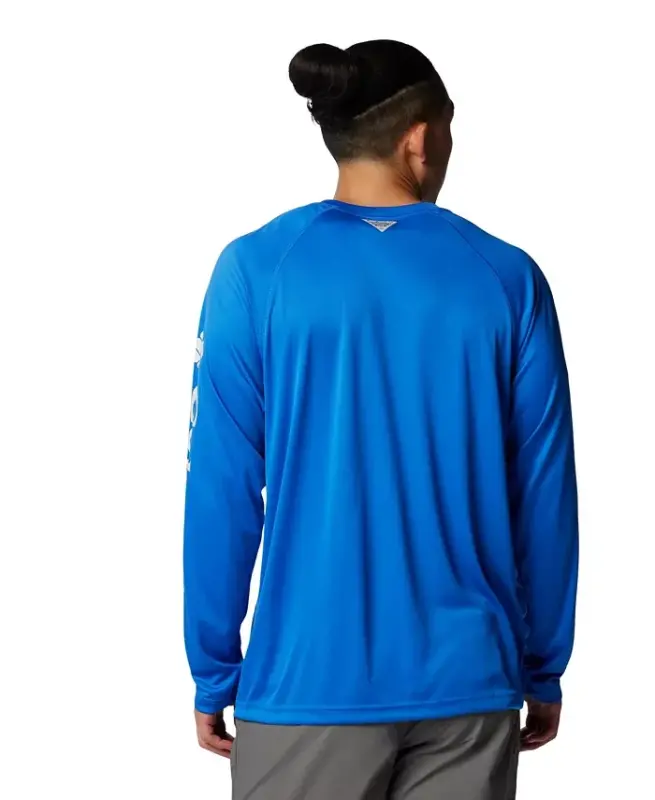 Men's Terminal Tackle Long-Sleeve T-Shirt - Cool Gray/Vivid Blue Logo - 7