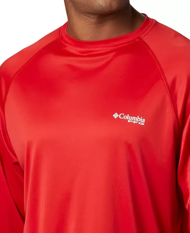 Men's Terminal Tackle UPF 50 Quick Dry Shirt - Red Spark/White Logo - 3