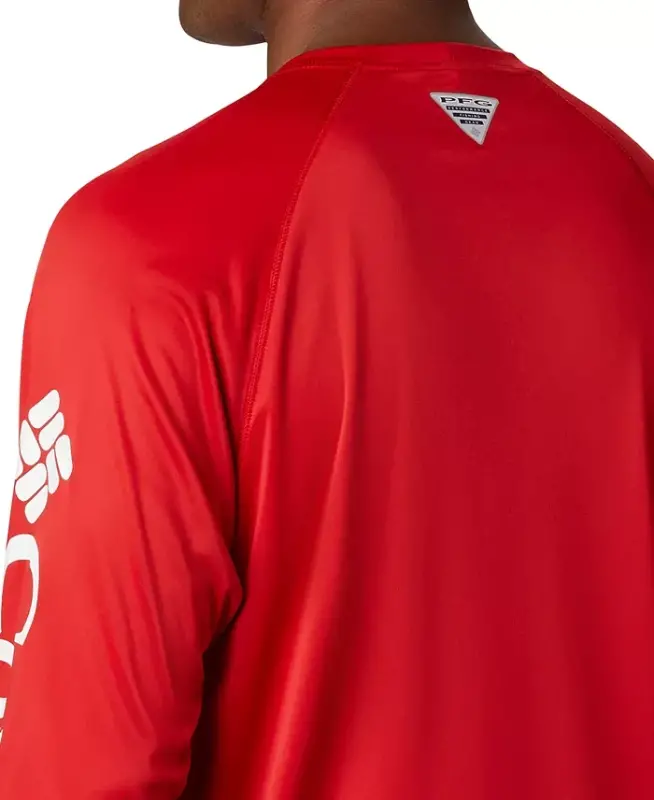 Men's Terminal Tackle UPF 50 Quick Dry Shirt - Red Spark/White Logo - 4