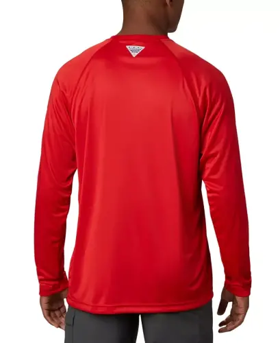Men's Terminal Tackle UPF 50 Quick Dry Shirt - Red Spark/White Logo - 5