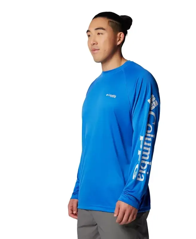 Men's Terminal Tackle Long-Sleeve T-Shirt - Vivid Blue/Cool Gray Logo - 3