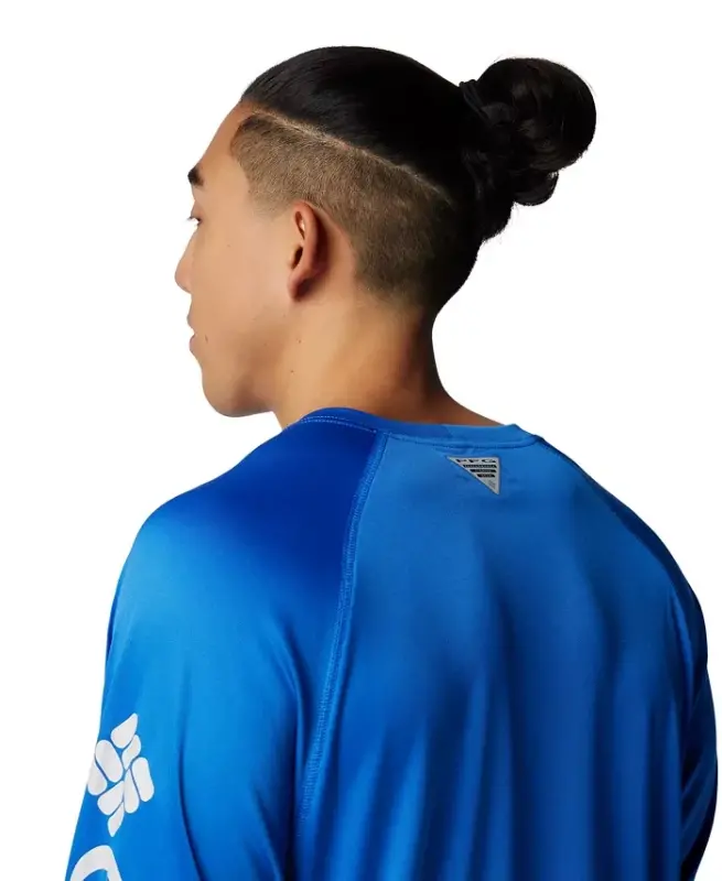 Men's Terminal Tackle Long-Sleeve T-Shirt - Vivid Blue/Cool Gray Logo - 5