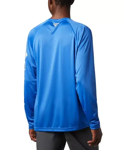 Men's Terminal Tackle UPF 50 Quick Dry Shirt - Vivid Blue/Cool Gray Logo - 5