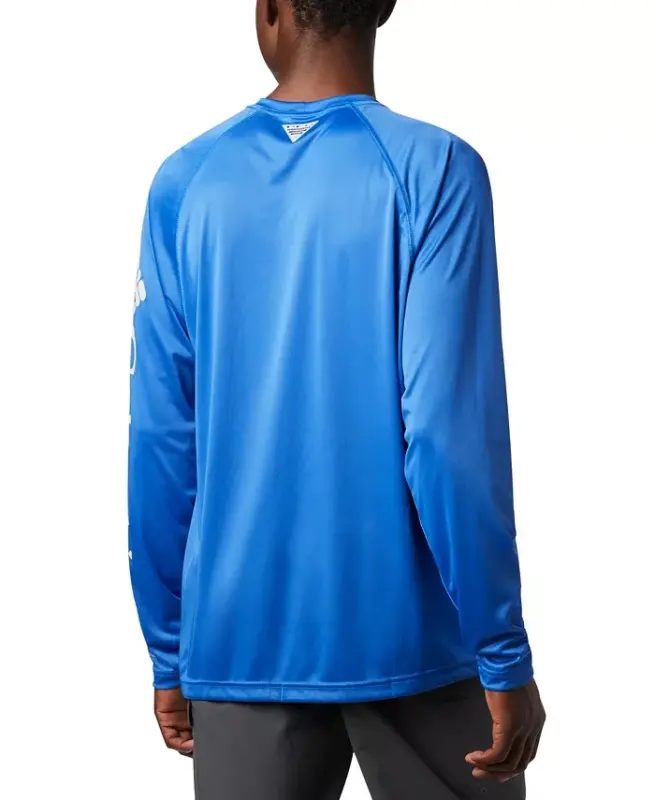 Men's Terminal Tackle UPF 50 Quick Dry Shirt - Vivid Blue/Cool Gray Logo - 5