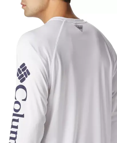 Men's Terminal Tackle Long-Sleeve T-Shirt - White/Nightshade Logo - 4