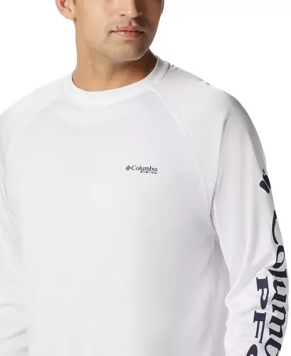 Men's Terminal Tackle UPF 50 Quick Dry Shirt - White/Nightshade Logo - COLUMBIA (1)