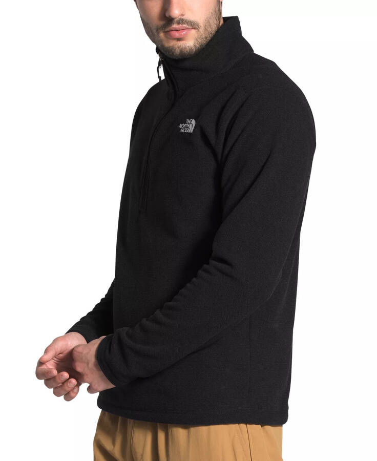 Men's Textured Cap Rock 1/4 Zip Pullover Sweatshirt Tnf Black - 2