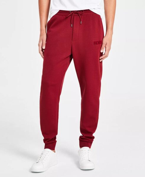 Men's Textured-Logo Jogger Pants Dark Brandy - 1