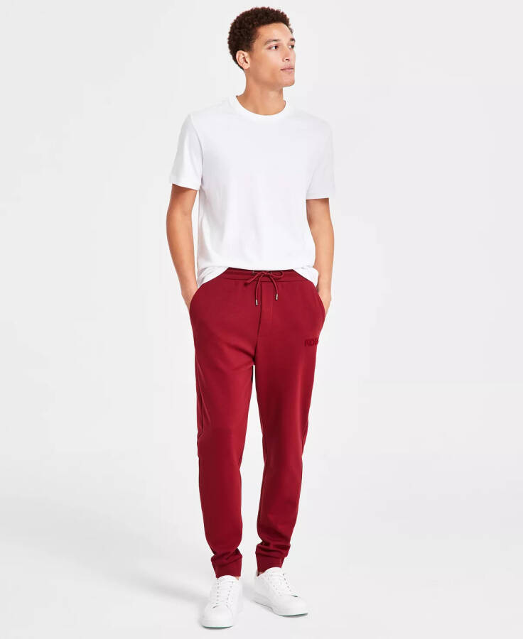 Men's Textured-Logo Jogger Pants Dark Brandy - 3