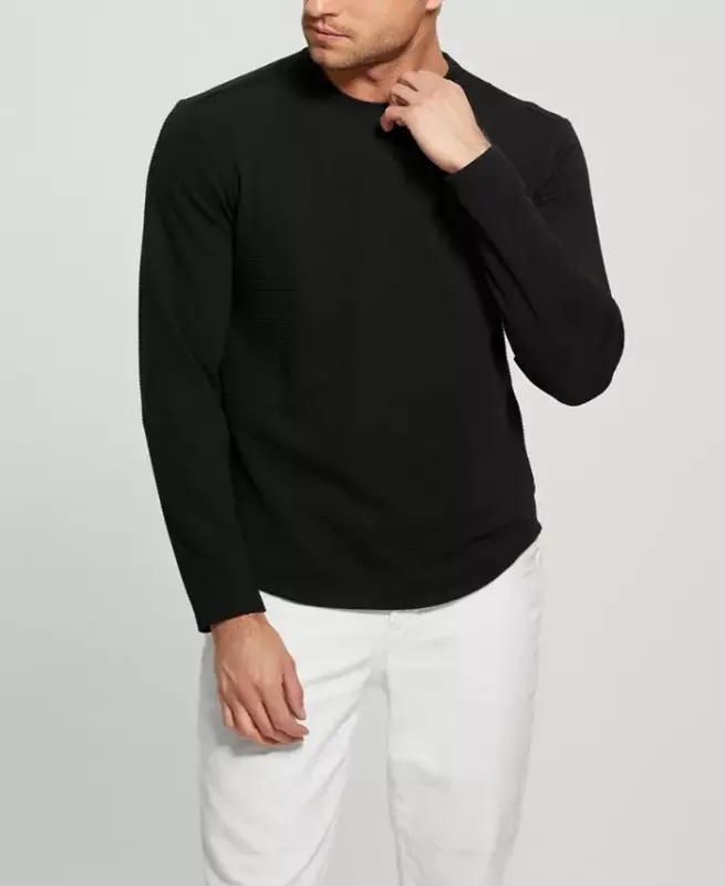 Men's Textured Long-Sleeve T-shirt - GUESS