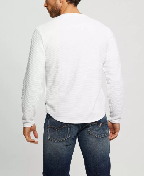 Men's Textured Long-Sleeve T-shirt Pure White - 2