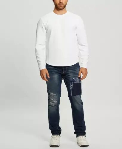 Men's Textured Long-Sleeve T-Shirt - Pure White - GUESS (1)