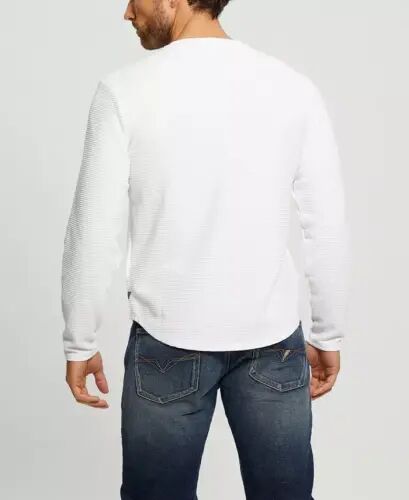Men's Textured Long-Sleeve T-Shirt - Pure White - 4