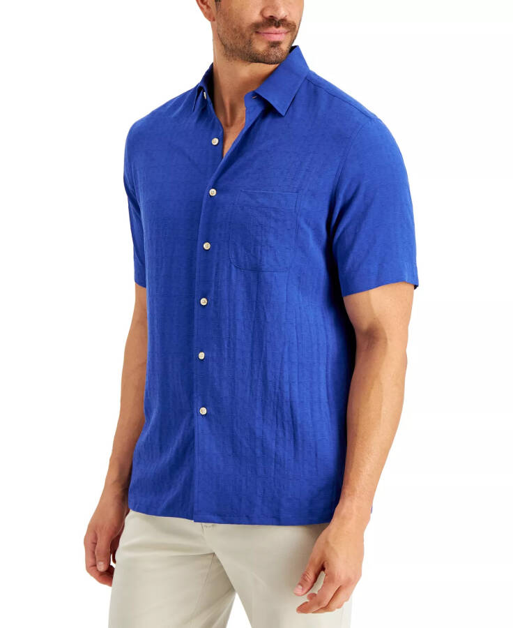 Men's Textured Shirt, Created for Modazone New Cerulean - 2