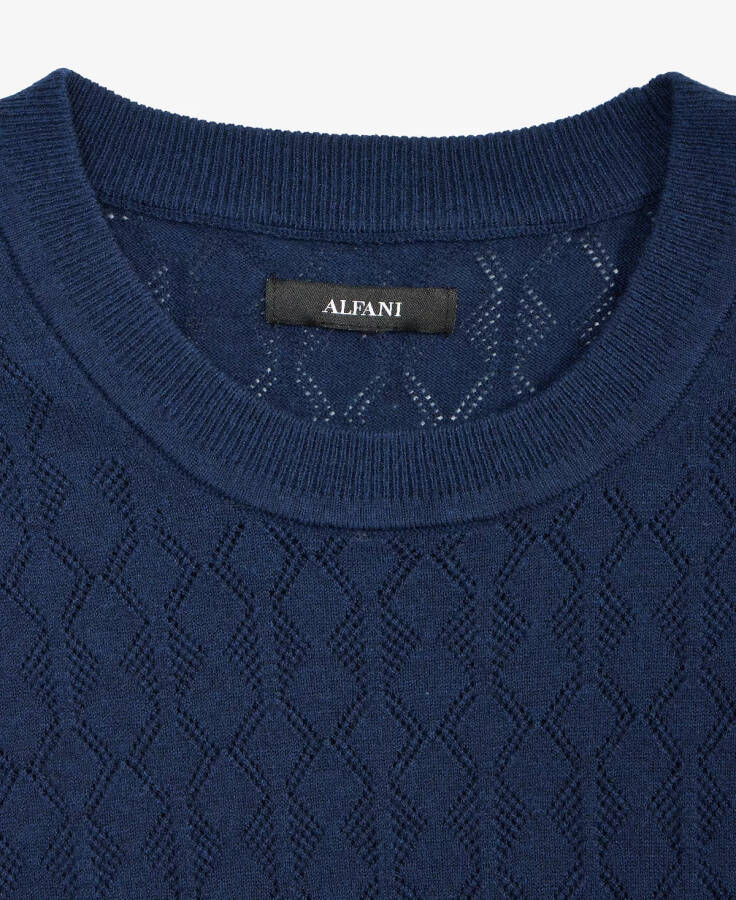 Men's Textured Sweater T-Shirt, Exclusively at Modazone-Neo Navy - 2