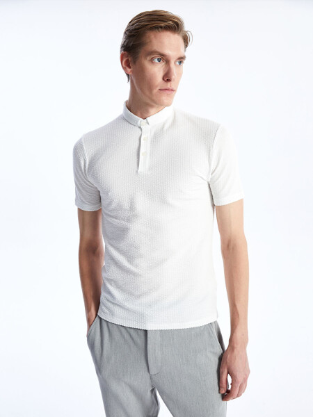 Men's Textured T-Shirt with Crew Neck and Short Sleeves - 9