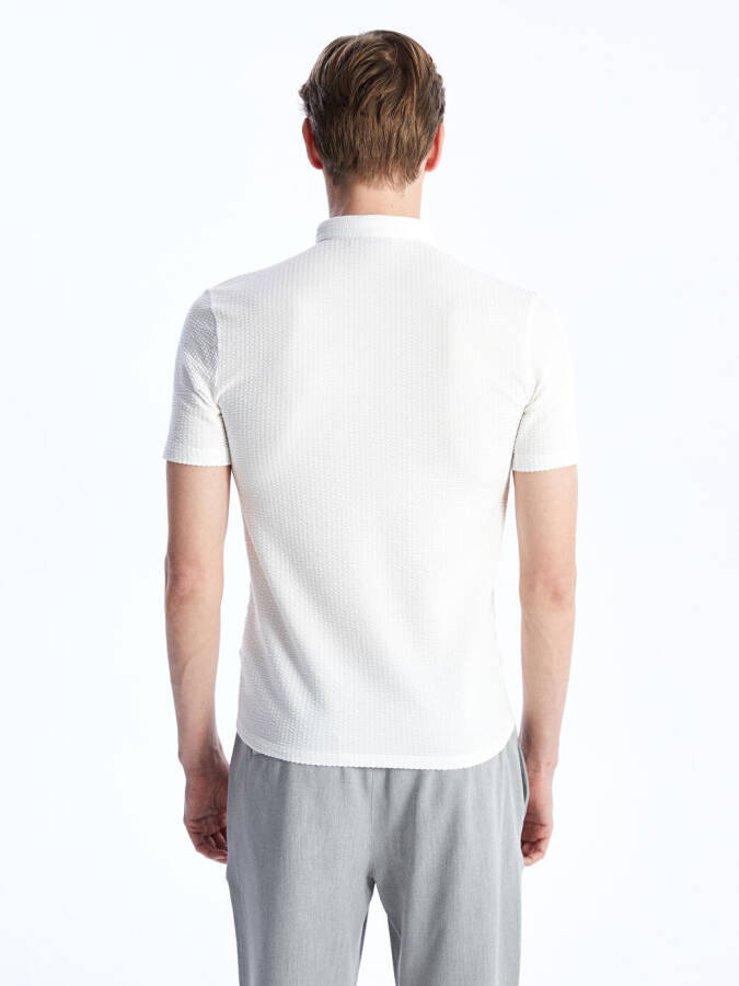 Men's Textured T-Shirt with Crew Neck and Short Sleeves - 12