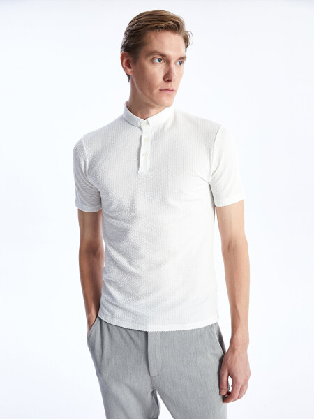 Men's Textured T-Shirt with Crew Neck and Short Sleeves - 16