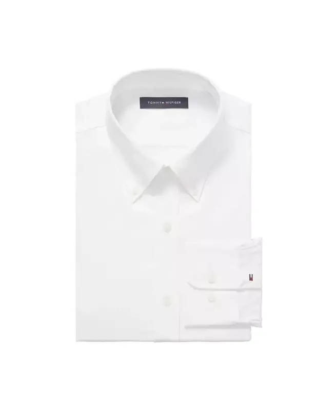 Men's TH Flex Regular Fit Wrinkle Resistant Stretch Twill Dress Shirt - 3