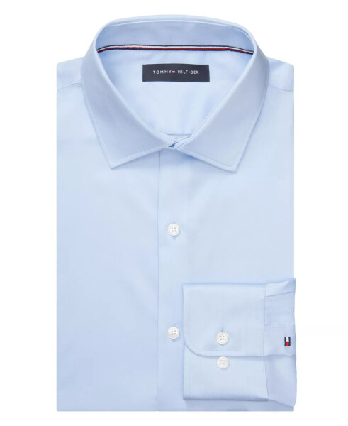 Men's TH Flex Slim Fit Wrinkle Free Stretch Twill Dress Shirt TH Light Blue - 10