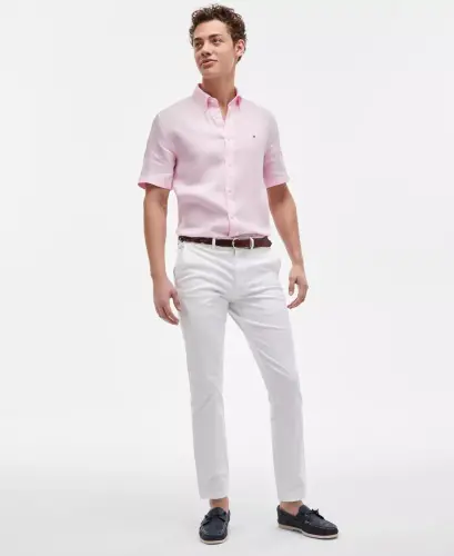 Men's TH Flex Stretch Regular-Fit Chino Pant-White - TOMMY HILFIGER (1)