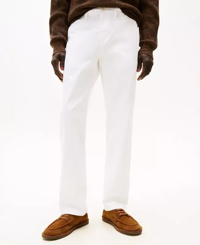 Men's TH Flex Stretch Regular-Fit Chino Pant-White - TOMMY HILFIGER