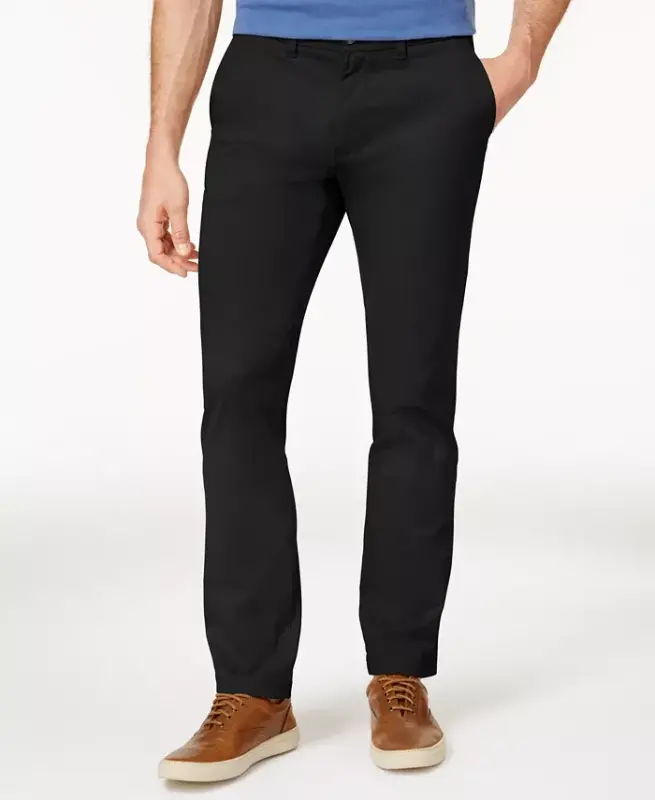 Men's TH Flex Stretch Slim-Fit Chino Pants - Black - TOMMY HILFIGER