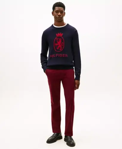 Men's TH Flex Stretch Straight-Fit Chino Pant - Deep Rouge - TOMMY HILFIGER (1)