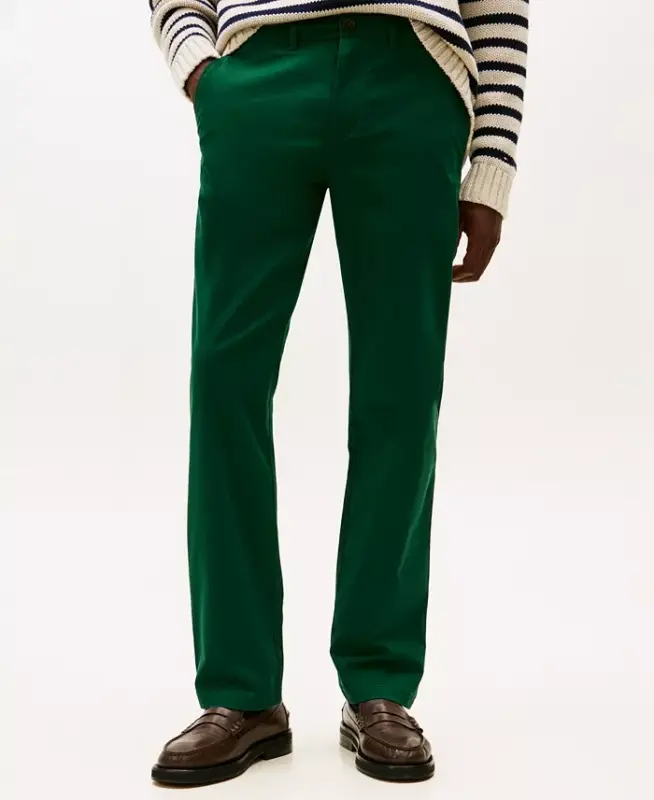 Men's TH Flex Stretch Straight-Fit Chino Pant - Ornamental Green - TOMMY HILFIGER