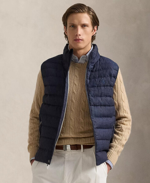 Men's The Colden Linen Vest Collection Navy - 1