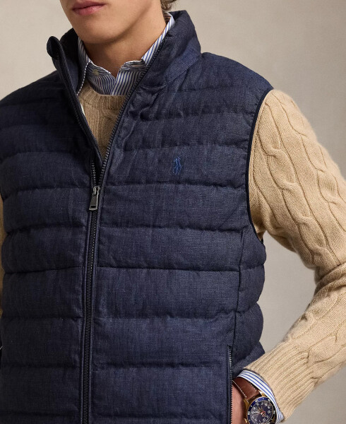 Men's The Colden Linen Vest Collection Navy - 3