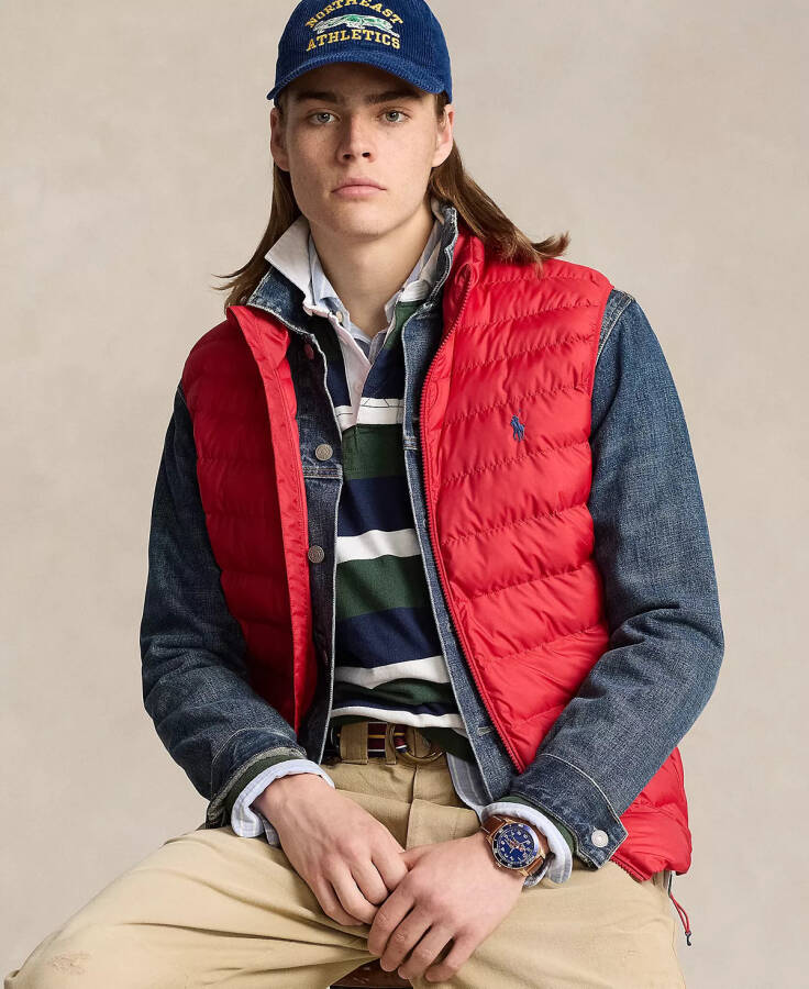 Men's The Colden Packable Vest Red - 1