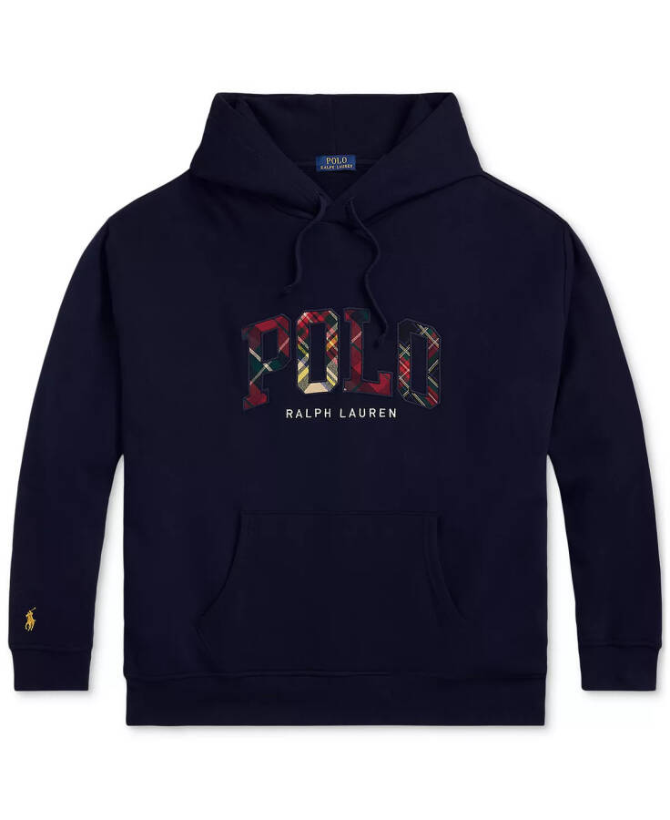 Men's The RL Fleece Plaid-Logo Hoodie Navy - 3