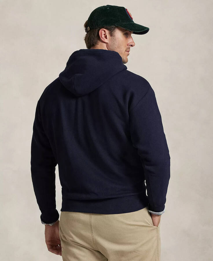 Men's The RL Fleece Plaid-Logo Hoodie Navy - 4