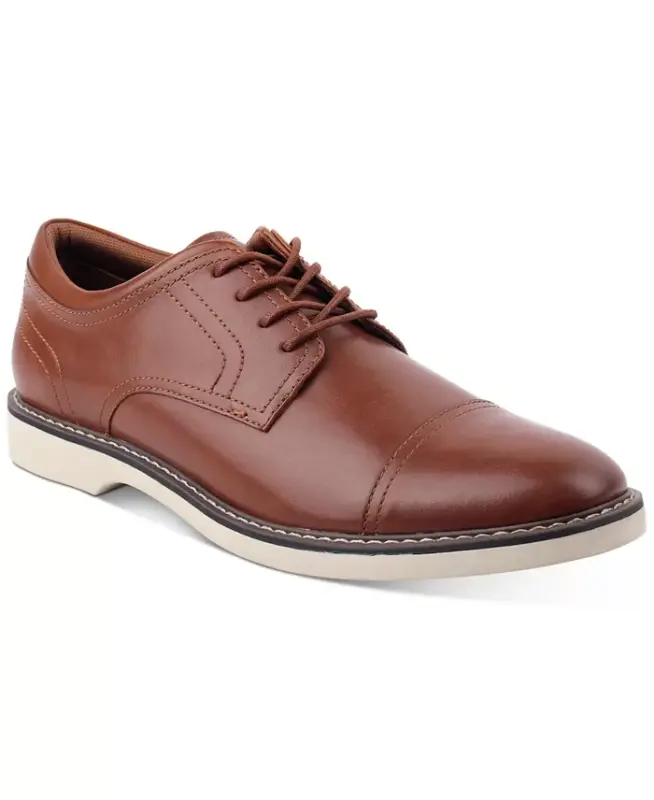 Men's Theo Cap Toe Oxford Dress Shoe, Created for Modazone-Brown - 1