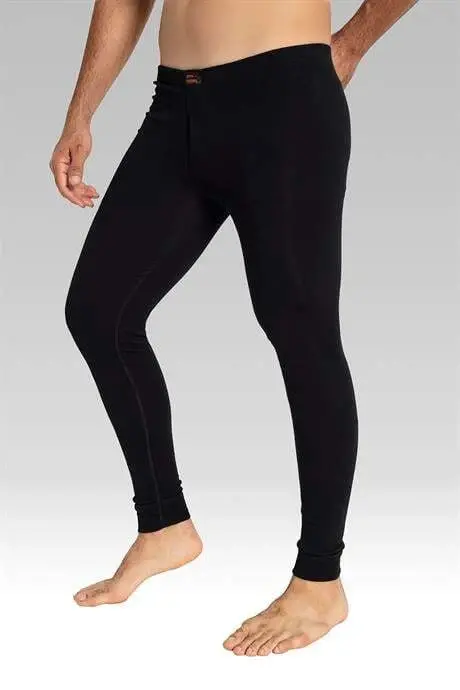 Men's Thermal Leggings with Black Brushed Lining for Warmth in Winter - 4