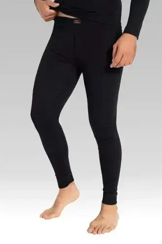 Men's Thermal Leggings with Black Brushed Lining for Warmth in Winter - 1