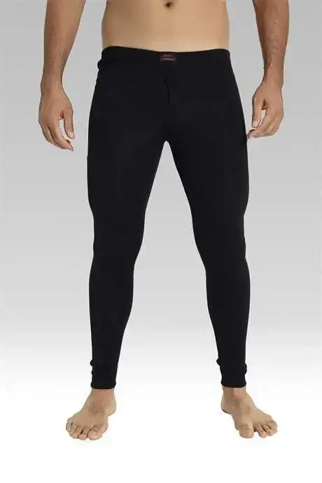 Men's Thermal Leggings with Black Brushed Lining for Warmth in Winter - 2