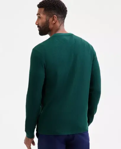 Men's Thermal Long-Sleeve Henley, Created for Modazone - Pine Grove - CLUB ROOM (1)