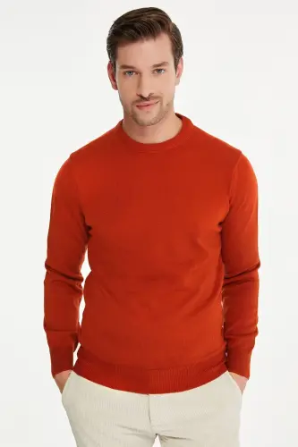 Men's Tile Regular Fit Plain Crew Neck Knitwear 