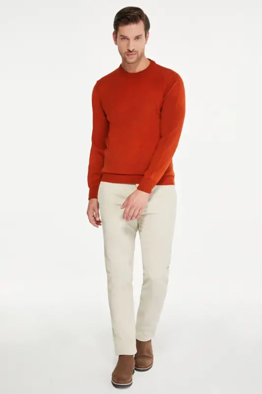 Men's Tile Regular Fit Plain Crew Neck Knitwear - 2